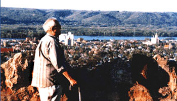 Ernest Wabasha overlooking Winona