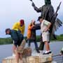Wabasha Fountain and Sculpture Dedication Next to the National Eagle Center