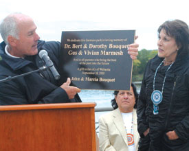John and Marcia Bouquet display plaque 